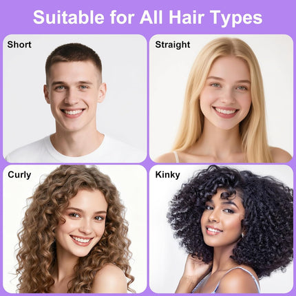 Curly Hair Brush Curl Defining Boar Bristle Detangling Wide Tooth Purple
