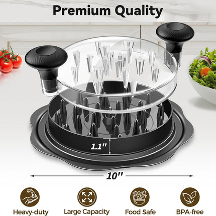10" Pro Chicken Shredder Tool, BPA-Free Meat Grinder with Anti-Slip Base