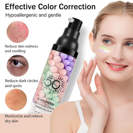 3-in-1 Face Primer – SPF 50, Color Correcting, Moisturizing & Oil Control