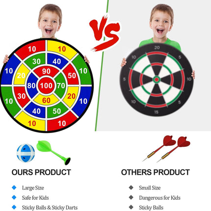 Large 29" Dart Board for Kids with Sticky Balls & Darts, Ages 3–12