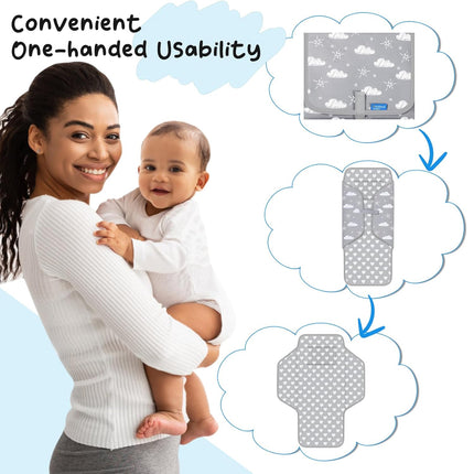 Baby Portable Changing Pad – Waterproof, Foldable Travel Diaper Mat with Pillow
