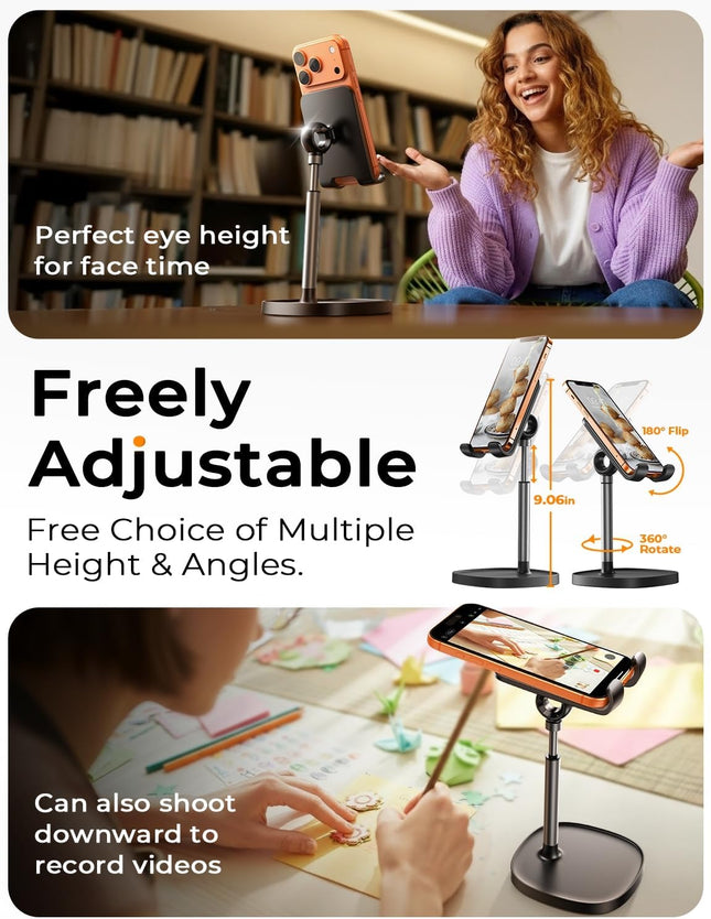 Cell Phone Holder Stand – Desk Organizer for Office, Gaming, iPhone, iPad & More