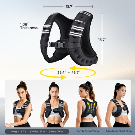 Weighted Vest with Reflective Stripe for Running Walking Strength Training Workout