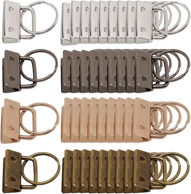 40PCS Key Fob Hardware Set – 1" Keychain Rings for Lanyards, Wristlets & DIY Crafts