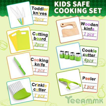 13 Piece Montessori Kitchen Toys Set for Toddlers Real Cooking Tools Kids