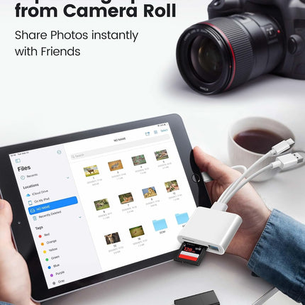 3-in-1 SD Card Reader – Lightning, USB-C & USB-A Adapter for iPhone & iPad
