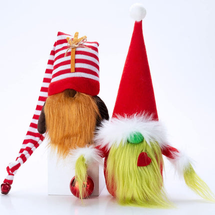 2-Pack Christmas Gnomes Decorations – Handmade Swedish Tomte Plush Gnomes, Scandinavian Holiday Decor
