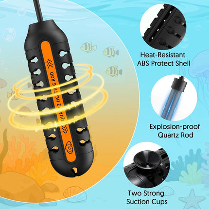 25W Aquarium Heater with Digital Display, Adjustable Submersible Fish Tank Heater