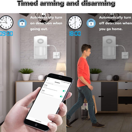 WiFi Motion Sensor Alarm with 110dB Siren & App Alerts – Alexa/Google
