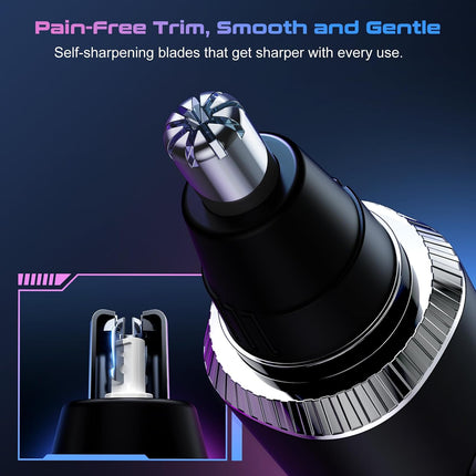USB Rechargeable Nose Hair Trimmer with LED Display, Facial, Ear & Brow Groomer