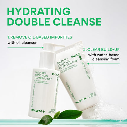 Green Tea Amino Acid Cleansing Foam Sulfate Free Hydrating Korean Face Wash