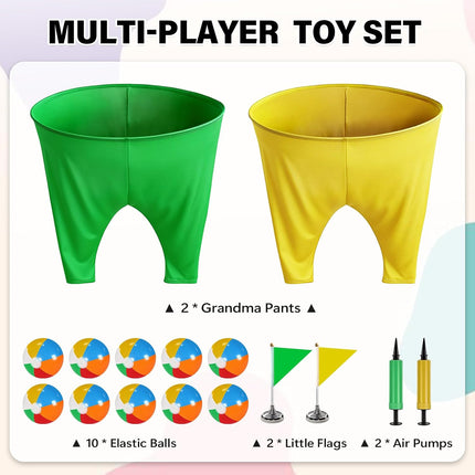 Granny Pants Yard Game Set with Balls Pumps & Flags for Family Parties