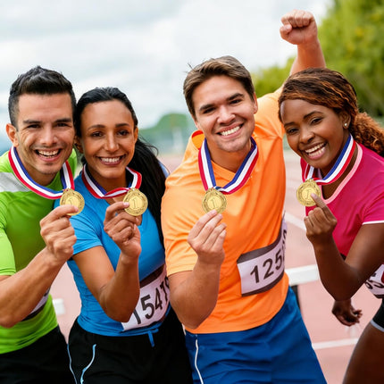 12 Piece Winner Award Medals 2 Inch Zinc Alloy Olympic Sports Champions Gold Silver Bronze