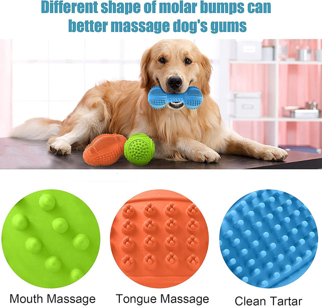 3 Pack Dog Chew Toys for Aggressive Chewers Teeth Cleaning & Gum Massage
