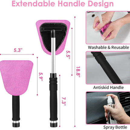 17Pcs Pink Car Interior Cleaning Kit Windshield Cleaner Detailing Brushes Gel Accessories