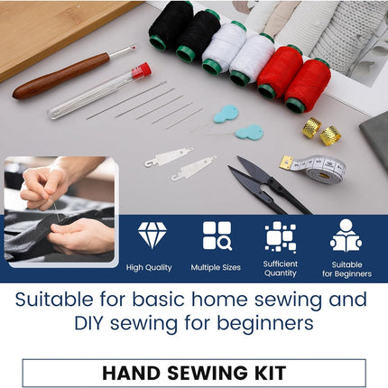 40PCS Sewing Kit with Needles Threads Thimble Seam Ripper Storage Bag