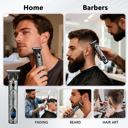 Men’s Beard & Hair Trimmer, Zero-Gap T-Blade Clipper, 180-Min Runtime, All-Metal Body