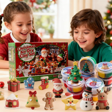 Christmas Stocking Stuffer Air Dry Clay Kit 12 Cups 8 Tools DIY Ornaments