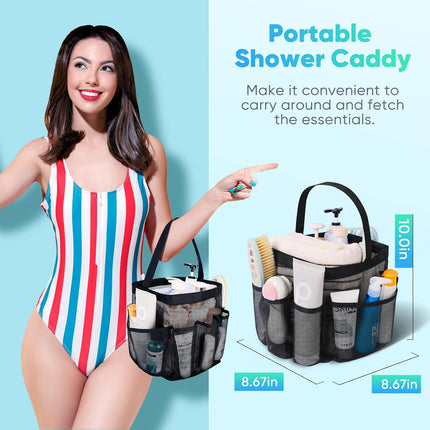 8-Pocket Mesh Shower Caddy – College Dorm, Gym, Beach & Travel Essentials