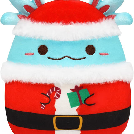 8" Christmas Axolotl Plush Toy – Soft Stuffed Animal Pillow for Kids & Adults