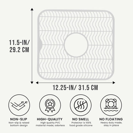 2-Pack Sink Protectors – 12"x11" Dish Rack, Scratch & Stain Guard