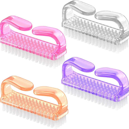 4-Pc Nail Brush Set – Hand & Foot Cleaner with Ergonomic Handle for Men & Women