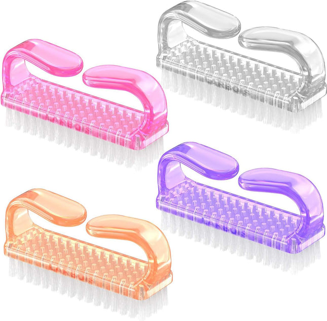 4-Pc Nail Brush Set – Hand & Foot Cleaner with Ergonomic Handle for Men & Women
