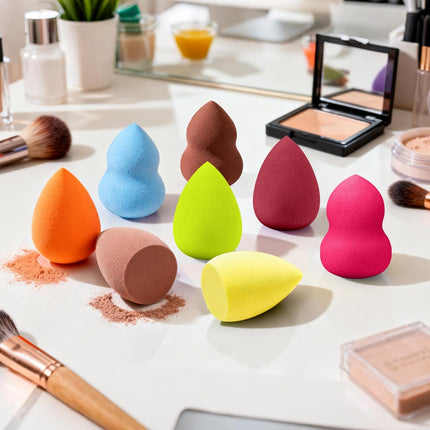 15PCS Multicolor Makeup Sponge Set, Latex-Free Wet/Dry Foundation Blending Sponges