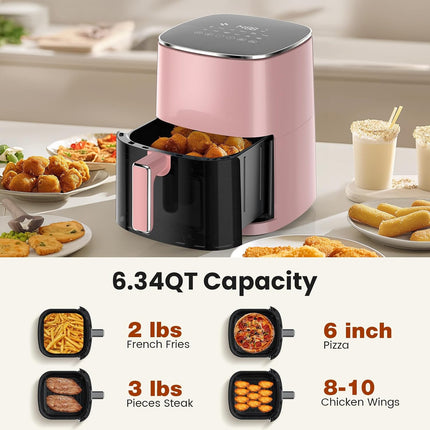 6.34QT Air Fryer with Viewing Window 12-in-1 Digital Air Fryer Oven Nonstick Basket