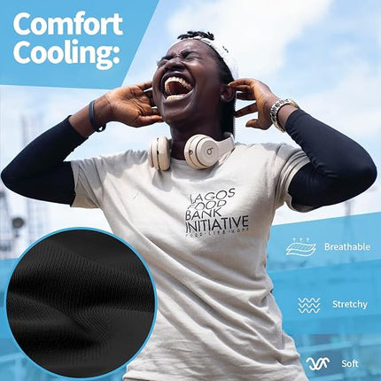 UPF 50+ Cooling Arm Sleeves for Men & Women Sun Protection Sports Sleeves
