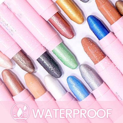 6Pcs Waterproof Cream Eyeshadow Sticks, Shimmer Eye Makeup Set, Pigmented & Long-Lasting