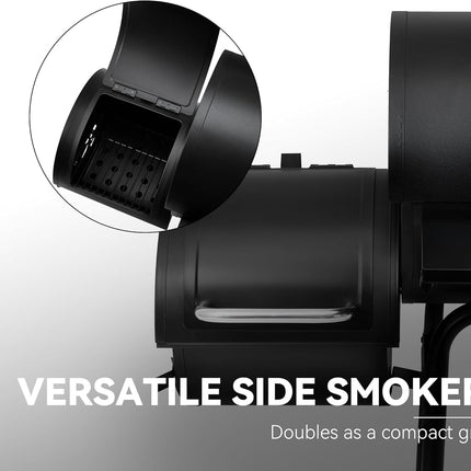 Black Charcoal BBQ Smoker Grill CC1830S for Backyard Camping Cooking