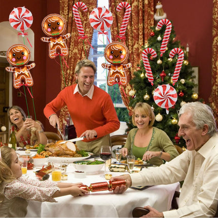 11PCS Gingerbread Foil Balloons – 32" Christmas & Holiday Party Decorations