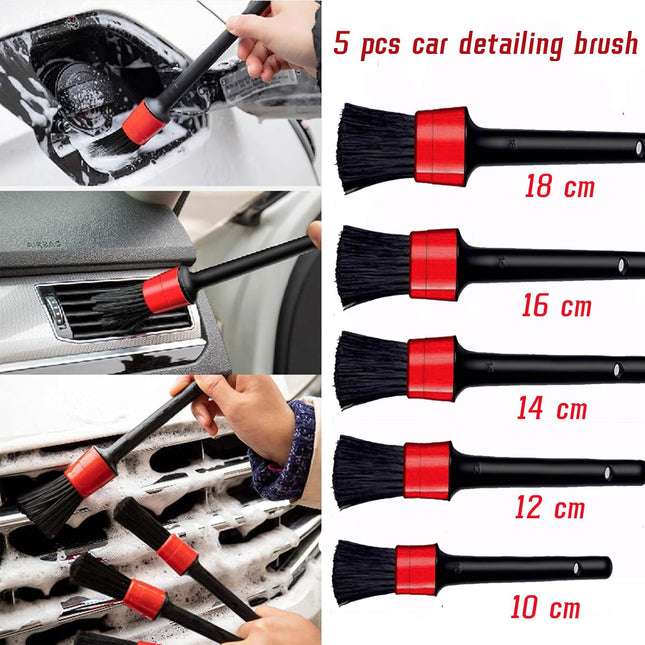 10pcs Car Detailing Brush Set, Interior Cleaning Kit, Soft Bristle & Wire Brushes