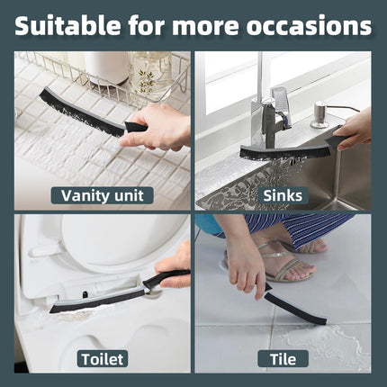 2-Pack Toilet & Gap Scrub Brushes – Hard Bristles for Bathroom Cleaning, Black