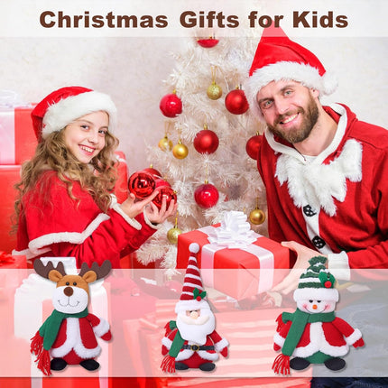 3-Piece Christmas Plush Decoration Set: Santa Claus, Snowman, and Moose