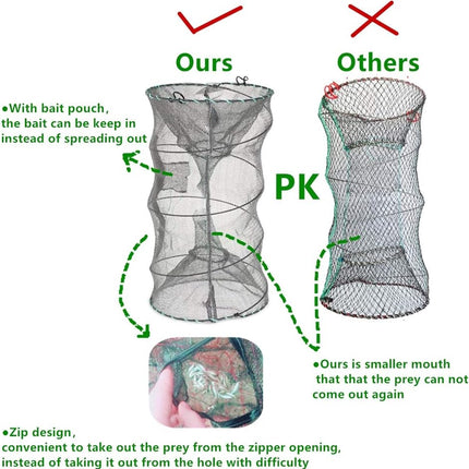 2-Pack Collapsible Fishing Bait Traps, Crab, Minnow, Crawfish & Shrimp Nets