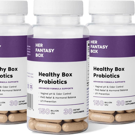 Her Fantasy Box Healthy Box Women's Probiotics 3-Pack Lactobacillus D-Mannose Blend