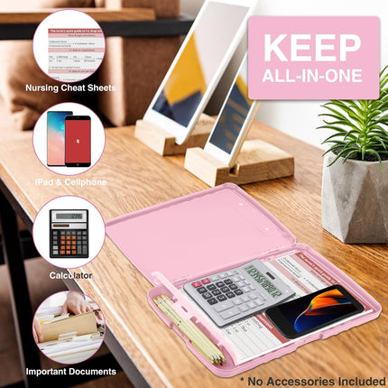 Storage Clipboard Folder – High Capacity Nursing Clipboard for School & Office Use