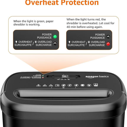 8-Sheet Cross Cut Paper Shredder – Credit Card Shredder, Black