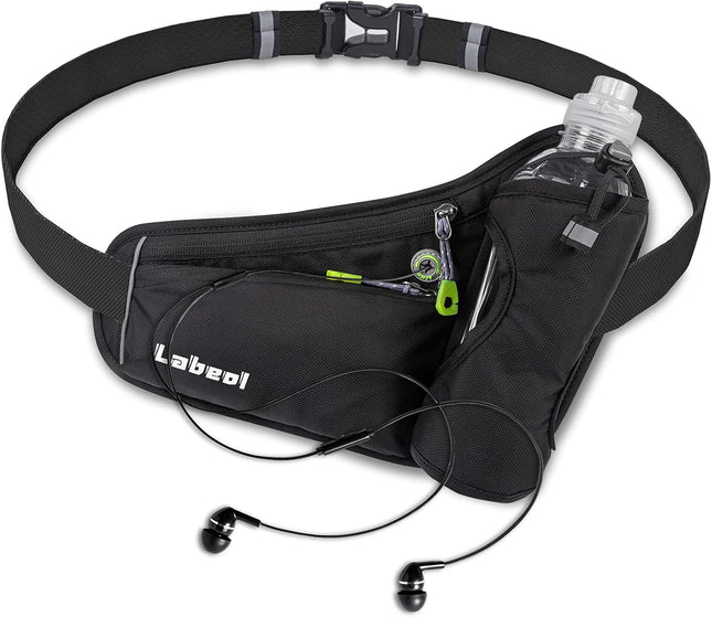 Waterproof Hydration Waist Pack with Bottle Holder, Adjustable Running Fanny Pack