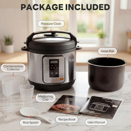 6 Quart Programmable Pressure Cooker 16 Functions with One Touch Presets