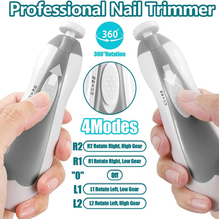 Electric Baby Nail Trimmer – 6-in-1 Rechargeable Grooming Kit for Infant