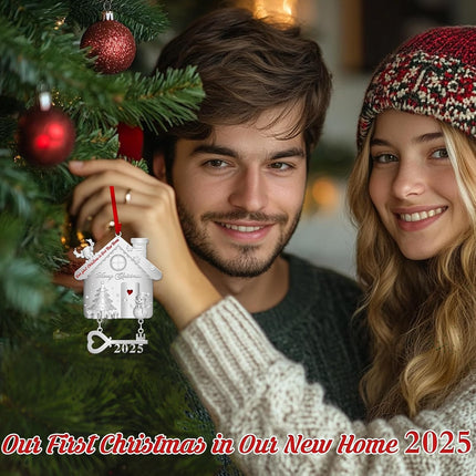 New Home Ornament with Key – Keepsake Gift for Women, Couples & Homeowners