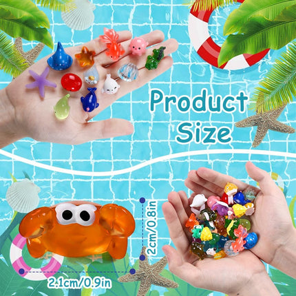 36pcs Mini Ocean Resin Animals – Tiny Sea Figurines for Aquarium & Fairy Gardens