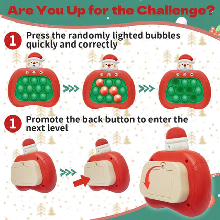 Santa Claus Light-Up Pop Fidget Game – Christmas Electric Bubble Toy for Fun Play