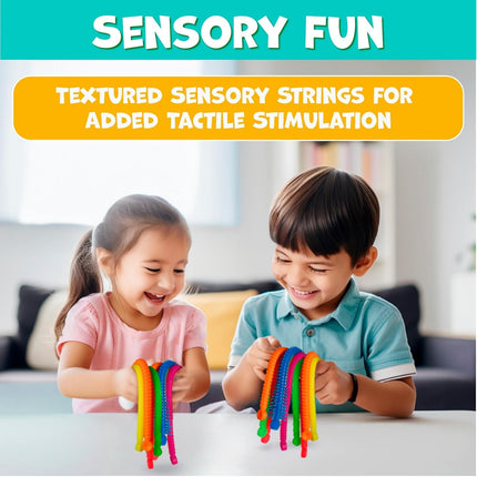 6 Pack Stretchy Strings Fidget Toy Set Sensory Stress Relief Fun Kids Toy