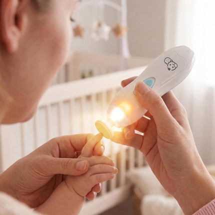 6-in-1 Baby Nail Trimmer with LED Light, Electric Nail File & Safety Pads