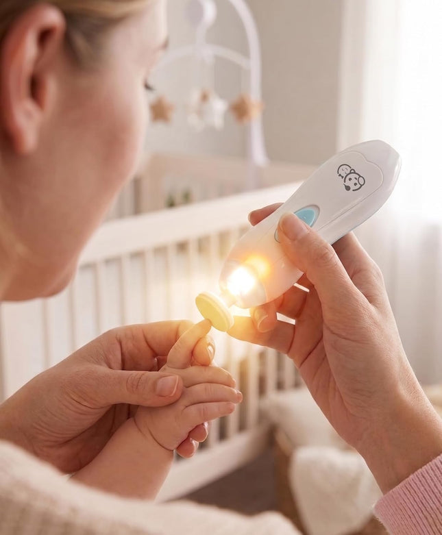 6-in-1 Baby Nail Trimmer with LED Light, Electric Nail File & Safety Pads