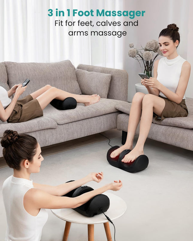 Foot Massager with Heat & Roller for Shiatsu Relaxation and Pain Relief